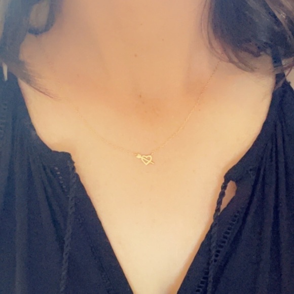 24k Gold Vermeil Heart Necklace 18 Inch - Picture 4 of 4